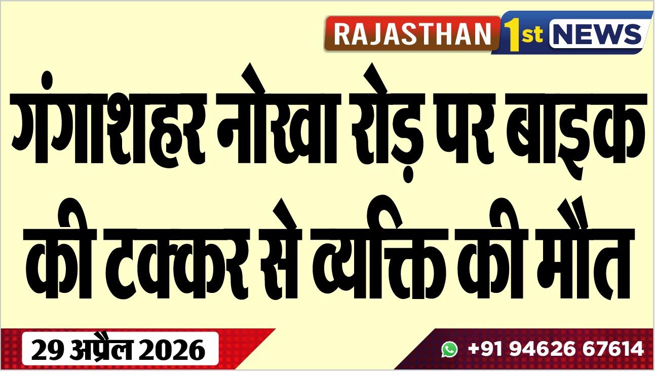 गंगाशहर नोखा रोड़ पर बाइक की टक्कर से व्यक्ति की मौत