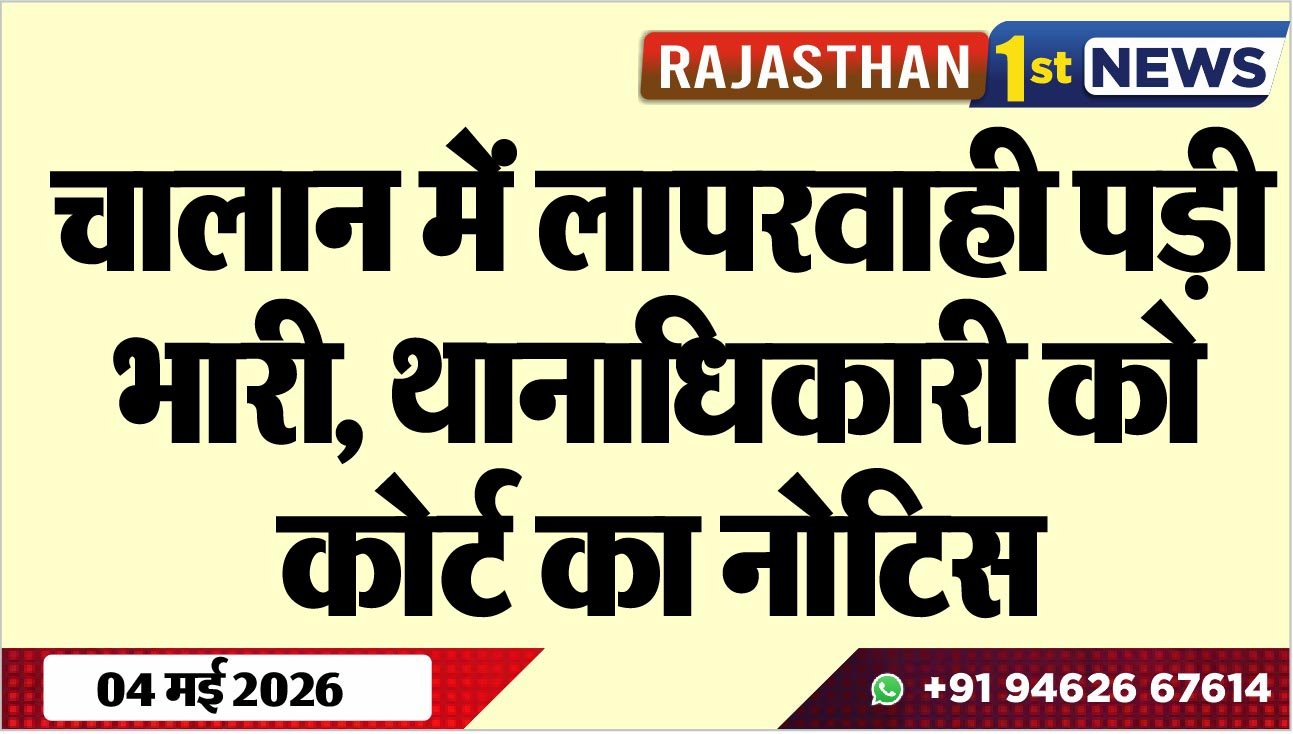 चालान में लापरवाही पड़ी भारी, थानाधिकारी को कोर्ट का नोटिस