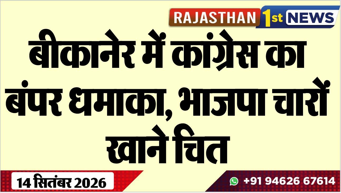 बीकानेर में कांग्रेस का बंपर धमाका, भाजपा चारों खाने चित