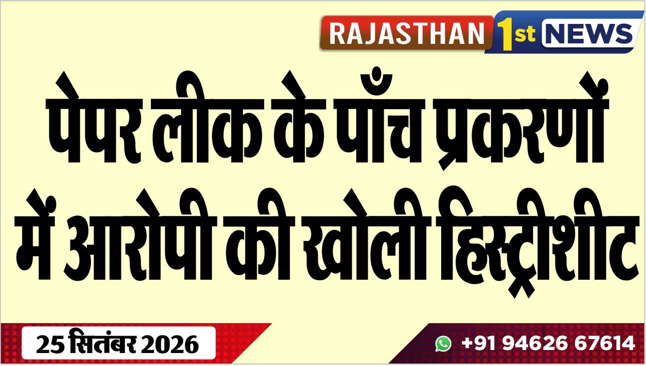 पेपर लीक के पाँच प्रकरणों में आरोपी की खोली हिस्ट्रीशीट