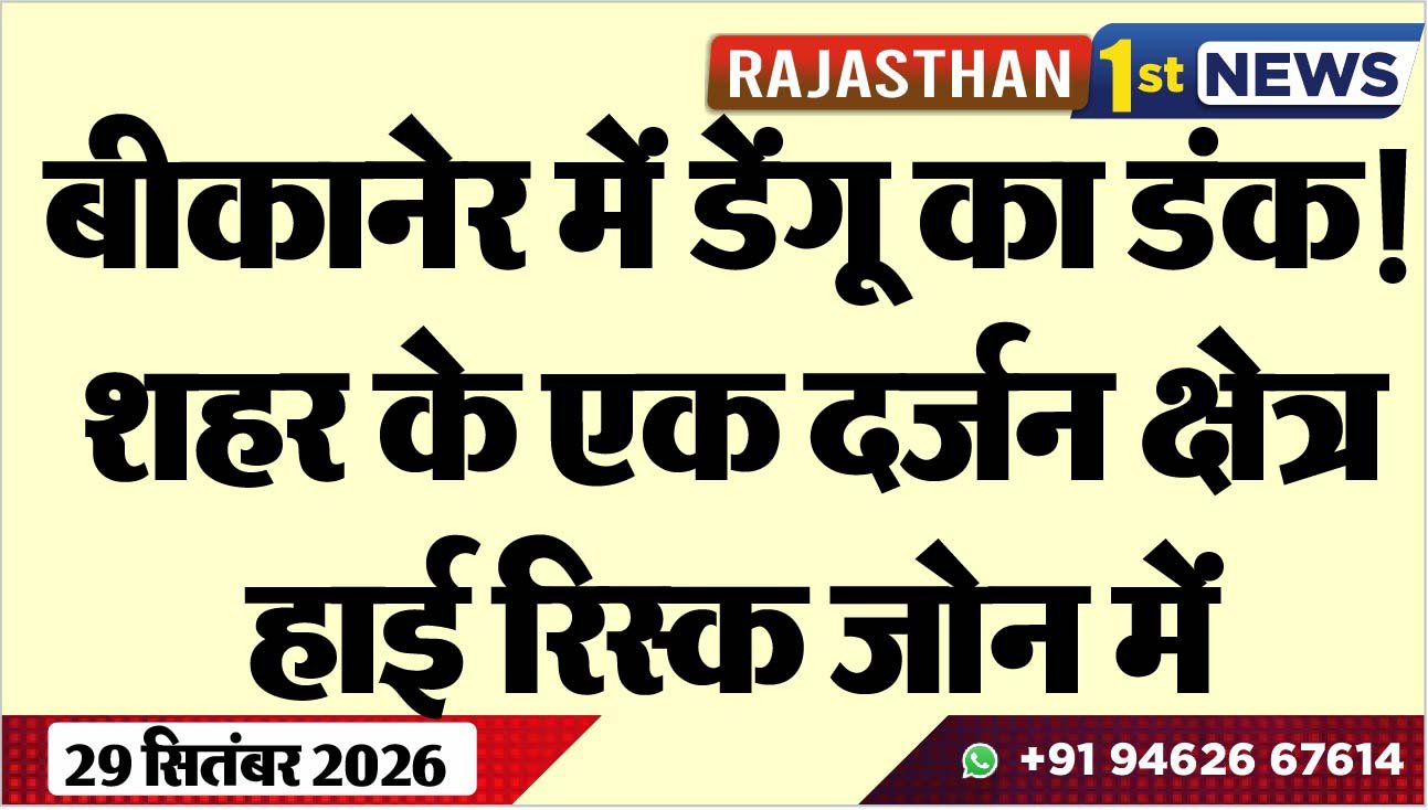 बीकानेर में डेंगू का डंक!, शहर के एक दर्जन क्षेत्र हाई रिस्क जोन में