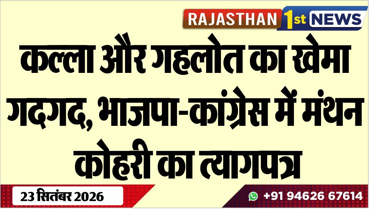 कल्ला और गहलोत का खेमा गदगद, भाजपा-कांग्रेस में मंथन, कोहरी का त्यागपत्र