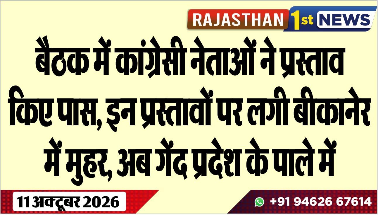 बैठक में कांग्रेसी नेताओं ने प्रस्ताव किए पास, इन प्रस्तावों पर लगी बीकानेर में मुहर, अब गेंद प्रदेश के पाले में