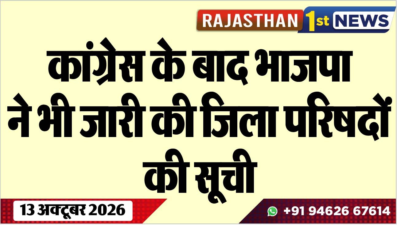 कांग्रेेस के बाद भाजपा ने भी जारी की जिला परिषदों की सूची