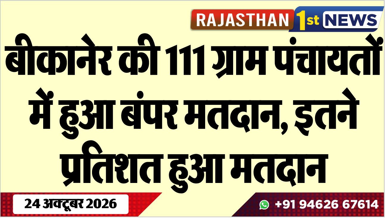 बीकानेर की 111 ग्राम पंचायतों में हुआ बंपर मतदान, इतने प्रतिशत हुआ मतदान