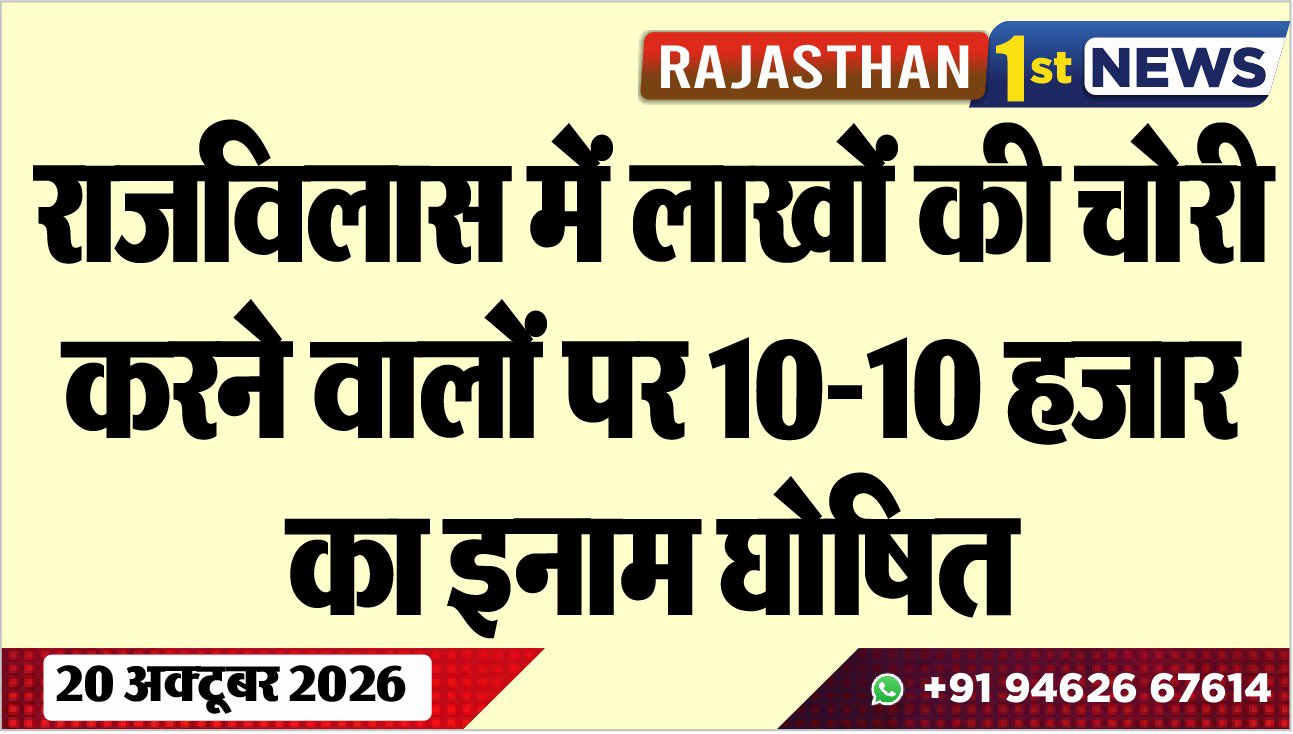 राजविलास में लाखों की चोरी करने वालों पर 10-10 हजार का इनाम घोषित